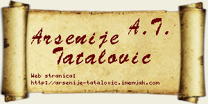 Arsenije Tatalović vizit kartica